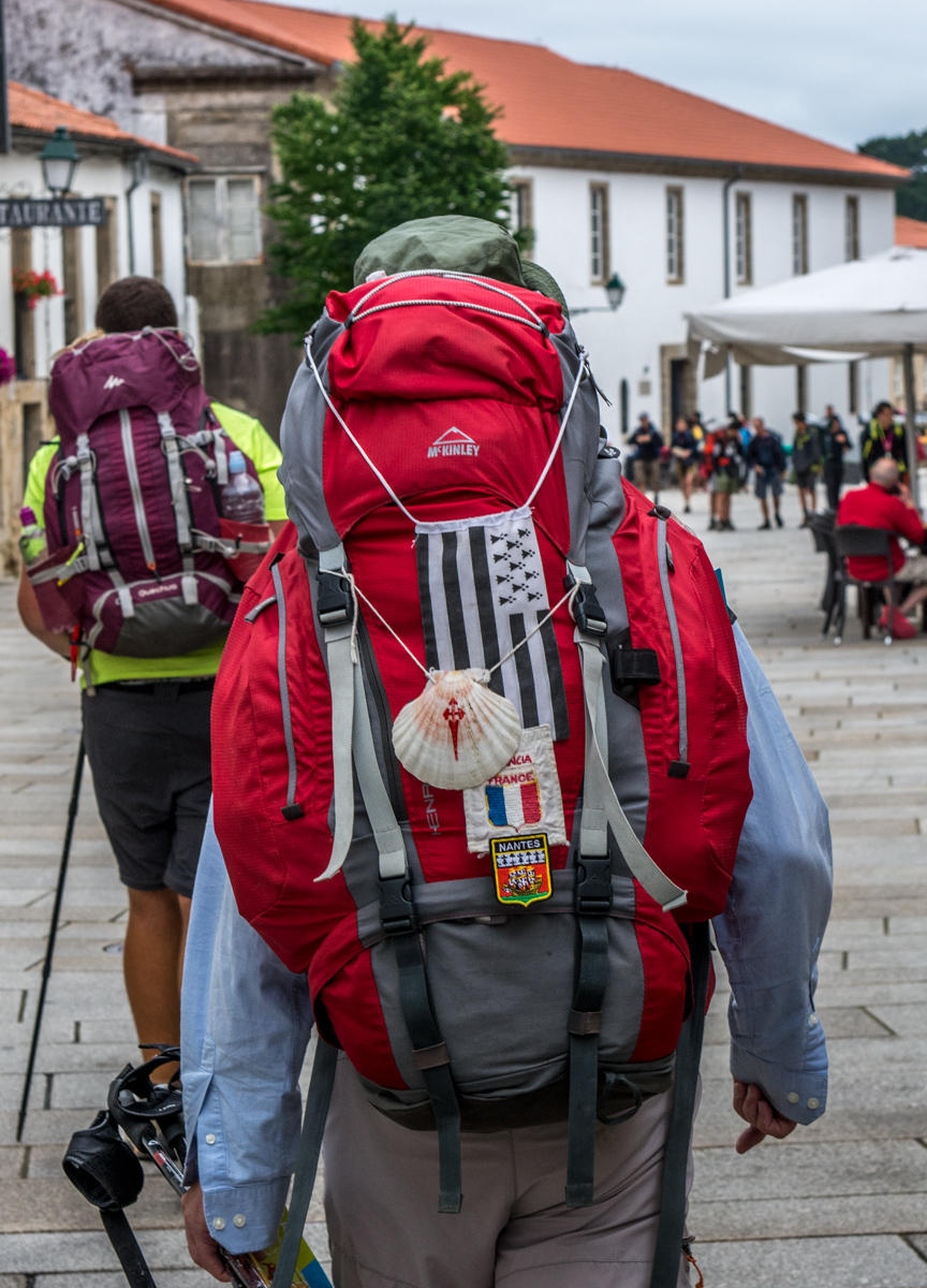 Pilgrims arriving from the Camino
