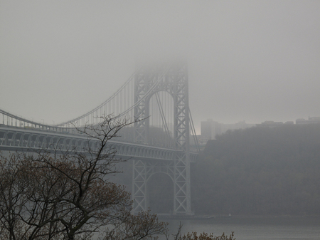George Washington Bridge in fog