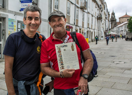 Pilgrims with Certificate
from the Camino