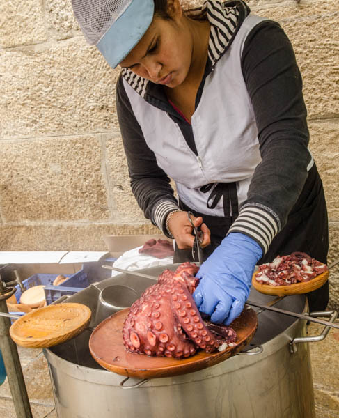 Octopus in market 
Santiago de Compostela