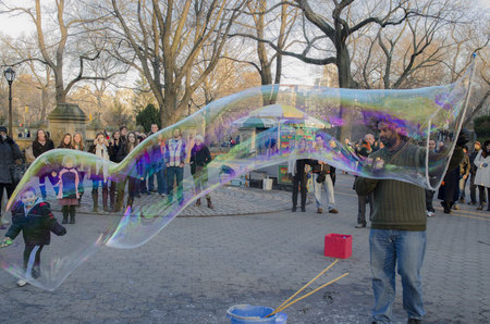 Blowing Bubbles in Central Park