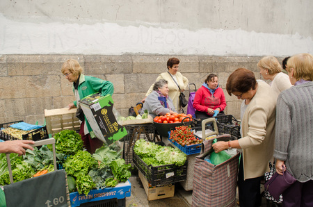 Local farm ladies selling in the market