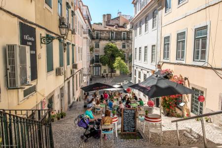 Lisbon, Portugal,  street cafe