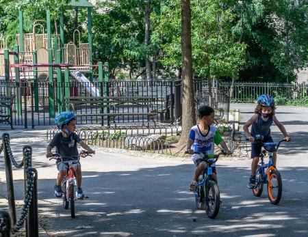 Hamilton Heights, playground, Bycicle
 racing