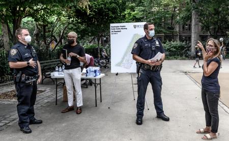 NYPD Community outreach. , Bennett park, 183rd Street, The Heights,