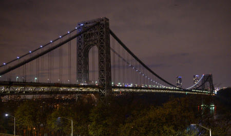 George Washington Bridge.  nighttime
